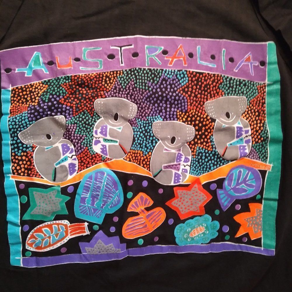 Vintage 90s Australia Koala Bears Neon Aborigine T-Shirt